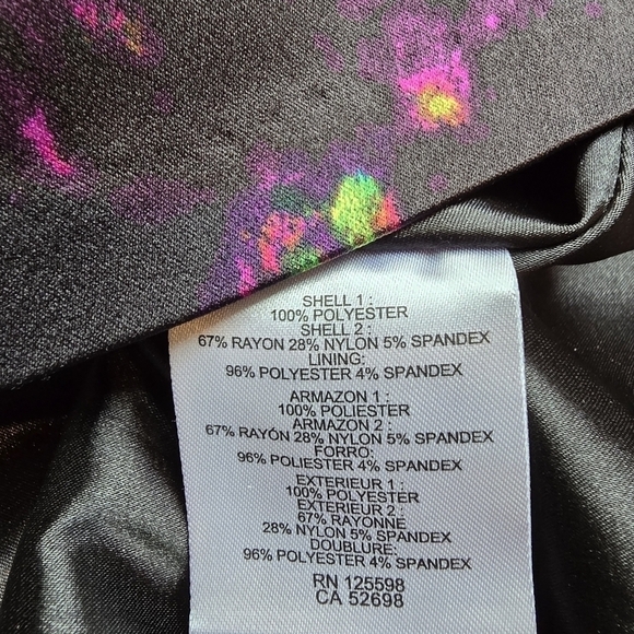 NWT Ellen Tracy Sleeveless Fit & Flare V-Neck Dress Black Multi Floral Sz. 2 - Picture 12 of 13